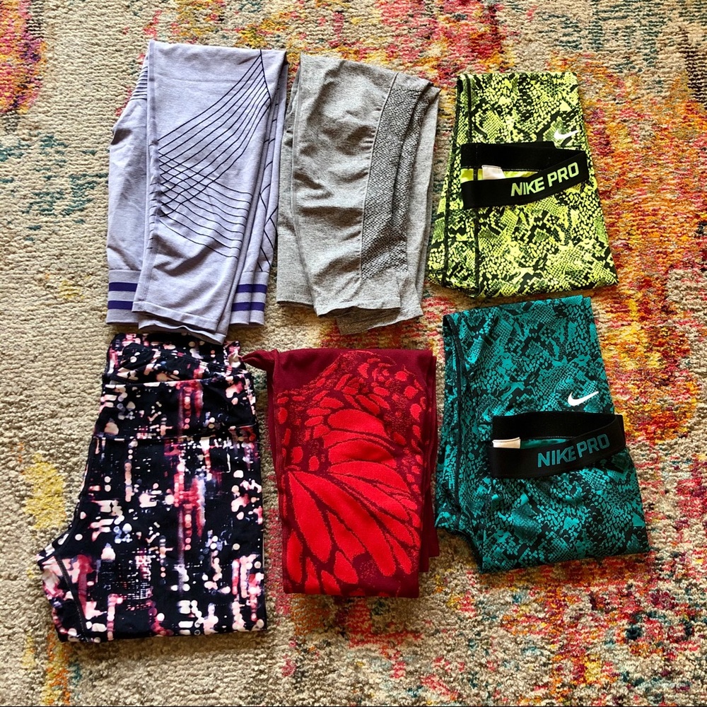 Lot of 6 Workout Leggings Yoga Pant Fabletics L/XL